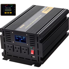 VEVOR Power Inverter, 1500W Modified Sine Wave Inverter, DC 24V to AC 120V Car Converter, with LCD Display, Remote Controller, LED Indicator, AC Outlets Inverter for Truck RV Car Boat Travel Camping