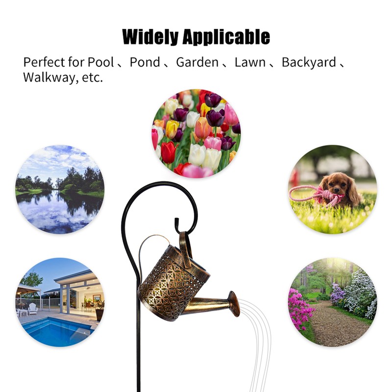Watering Can Lights Metal Solar Stakes Lights LED Solar Landscape
