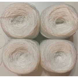 Hilos Mexico Yarn Lace Crystal. Colors 01-White Acrylic/Rayon. 900 yards per ball. 1 lot of 4