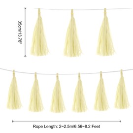 MECCANIXITY 20Pcs Cream Tassel Garland Banner with Rope Tissue Paper Tassels Party DIY Kits for Anniversary Wedding Birthday Party