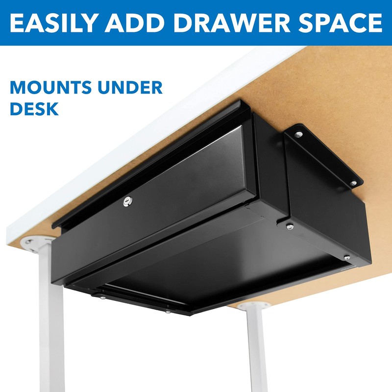 Mount-It! Under Desk Pull-Out Drawer with Lock and 2 Keys
