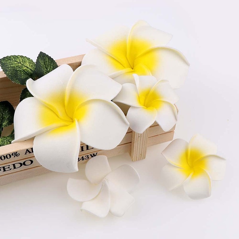 Plumeria Artificial Flowers Only Handmade DIY Supplies Decoration Accessories 4cm