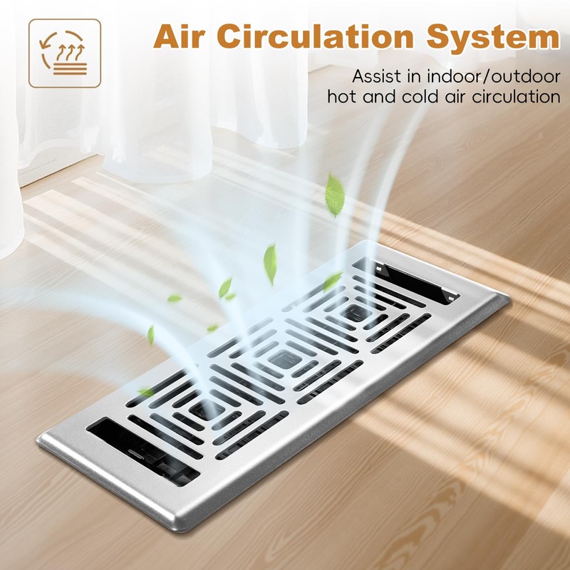 Floor Register 4x10, Heavy Duty Walkable Steel Floor Vent Covers,