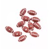 Unbranded Football Acrylic Beads 18mm x 10mm - Leather Red