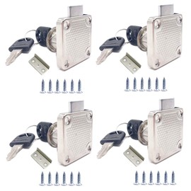 4 Sets Security Drawer Lock Furniture Lock Cylinder Zinc Alloy Cam Lock for Mailbox Drawer Cupboard Cabinet