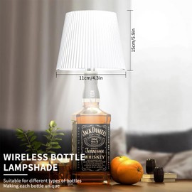 VHV Kabellose Flaschenlampe, Tischlampe, kabellos, wiederaufladbar, 2000 mAh, LED-Lampe, moderne Dekoration, Tischleuchte, Touchscreen, kabellos, für Bar, Restaurant, Zubehör und Dekoration (schwarz)