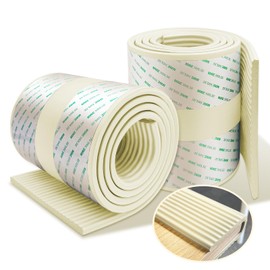 JZHLLA Baby Proofing Edge Corner Protector, 2 Packs 6.56ft Edge Guards for Baby with Self-Adhesive, 7.9in Wide Soft Seat Edge Cushion Padding for Furniture Desk Corner Edge Guard Bumper (Beige)