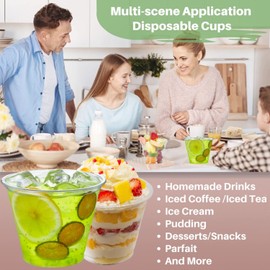 Artpreti 50 Pack 9 oz Clear Plastic Cups, Disposable Drinking Cups for Iced Coffee, Cold Beverage, Plastic Wine Cups for Wedding & Party