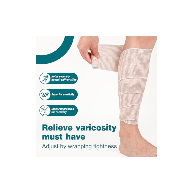 AZEN Premium 2 Pack Elastic Bandage Wrap 4 Inch, Compression