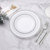 BESTVIP 100PCS Silver Plastic Plate, Disposable Party Plates with 50