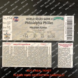 2022 World Series Souvenir Replica Ticket Houston Astros Philadelphia Phillies - Game 4