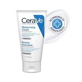 CeraVe Crema Hidratante Hasta por 24 Horas, Uso Diario para Rostro y Cuerpo, Recomendada para Pieles Secas, Contiene 3 Ceramidas Esenciales y Ácido Hialurónico, 50 ml