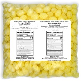 Claeys Sanded Lemon Drops Candy - Bulk Candy Lemon Drops Hard Candy - 2 Pounds - Christmas Candy – Ideal for Holidays, Sour Candy Lovers – Lemon Flavor