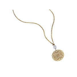 Glitz4Girlz Gold Crystal Filigree Disc Pendant Necklace Jewellery Gift for Women Girls