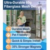 Reversible Left/Right Fiberglass Magnetic Screen Door for Sliding Door, French,