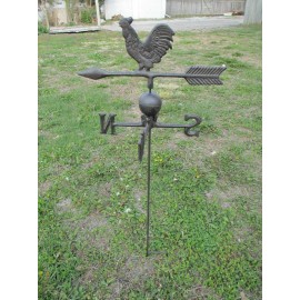 MIDWEST CRAFT HOUSE CAST IRON ROOSTER WEATHERVANE WEATHER VANE STAKE GROUND GARDEN FARM GARDEN