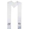 White Clergy Stole with Embroidered Dove of Peace Symbol [MADE