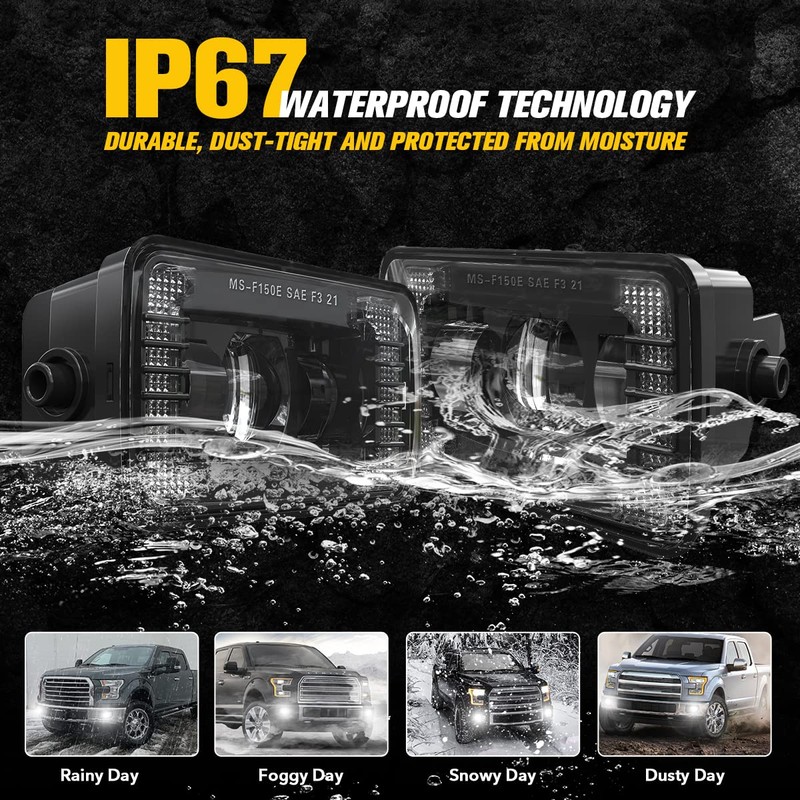 Z-OFFROAD New LED Fog Lights Assembly DOT Approved w/White DRL
