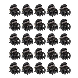 Haobase 25Pcs Black Plastic Mini Hair Claw Clips Hair Clamps Hair Accessories for Women Girl's Hair (Black)