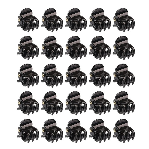 Haobase 25Pcs Black Plastic Mini Hair Claw Clips Hair Clamps