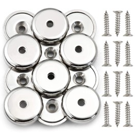 LOVIMAG 60lbs Holding Force Neodymium Cup Magnets, Industrial Strength Round Base Rare Earth Magnets with Heavy Duty Countersunk Hole and Stainless Screws for Tool Room,Workplace Etc, Pack of 12