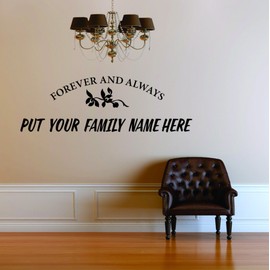 Forever and Always Wall Decal Love Someone Best Friend Sticker for Home Living Room Bedroom Removeable Cute Wall Decoration - Size: 14 in x 36 in