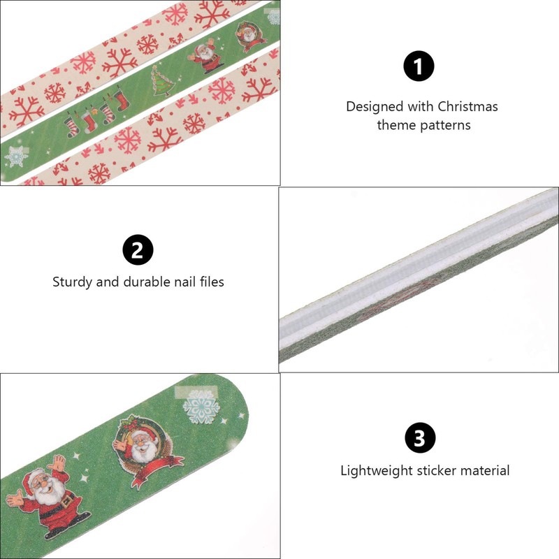 Luxshiny Nail Files Christmas Files Cute Emery Board Manicure Care