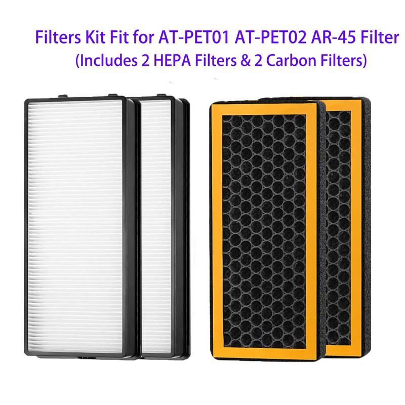 4 Pack Replacement Filters Compatible with HoMedics PetPlus AT-PETODR and