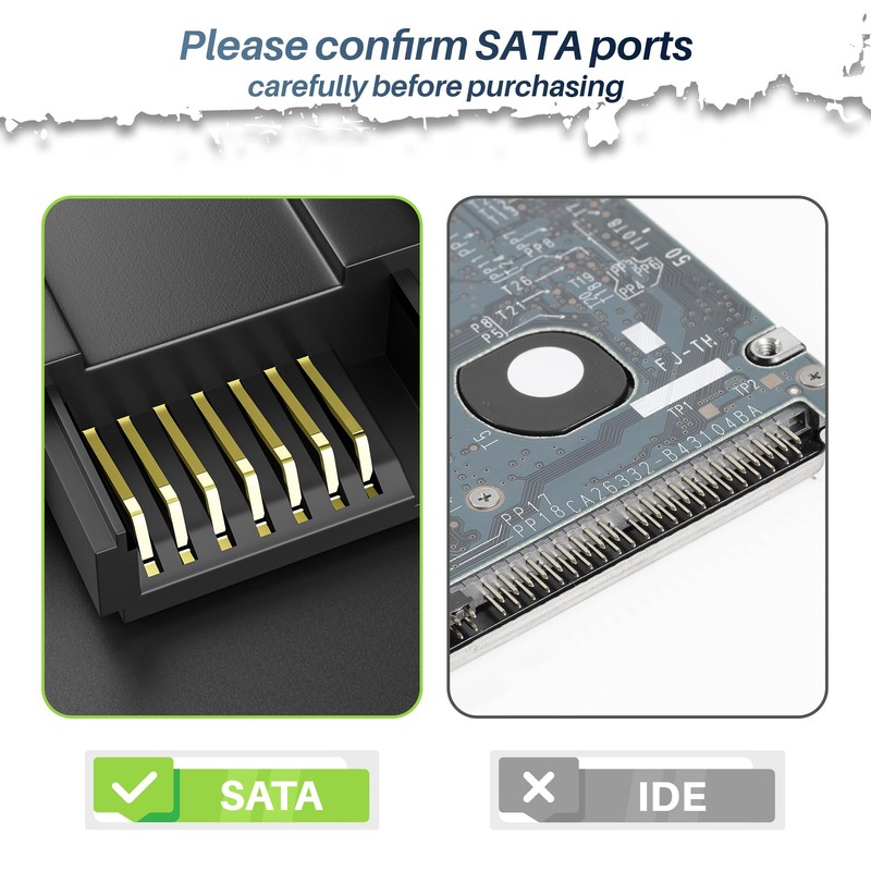 SATA Cable III 0.6FT (2-Pack), 7-Pin Straight Angle Connector, 6Gbps