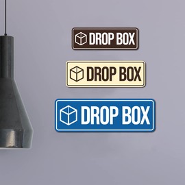 Standard Drop Box Sign (Black) - Large