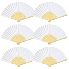 10 Pcs Hand Fans cnomg Painting Fan Solid DIY Foldable White