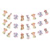 SHADOAMP 3pcs Jungle Animal Banner Garland Pink Safari Birthday Decorations
