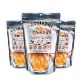 Carnivore Crisps Carnivore Crisps, Chicken Breast, All Natural, High Protein, Keto & Carnivore Diet Approved, Gluten-Free, No Hormones, 1.5 oz (Pack of 3)