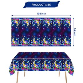 OUSHISS 2Pcs Super Bros Galaxy Party Tablecloth |108 x 54 Inch| Super Bros Birthday Party Supplies