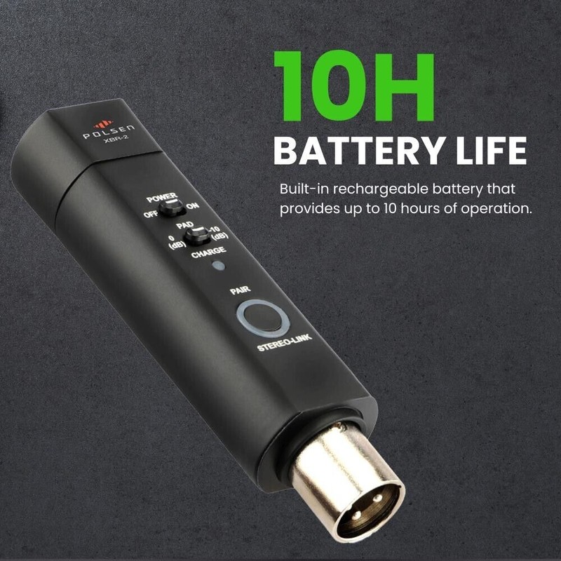 Polsen XLR Bluetooth Audio Receiver, Wireless Bluetooth 5.0 Streaming, 3-Pin