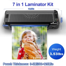 Ofitech 4 in 1 Laminator Machine 9-inch Laminating Machine,2-Min Preheat with Laminating Sheets 40 pcs,Built-in Paper Cutter,Corner Rounder,Lamination for Home, Office and School