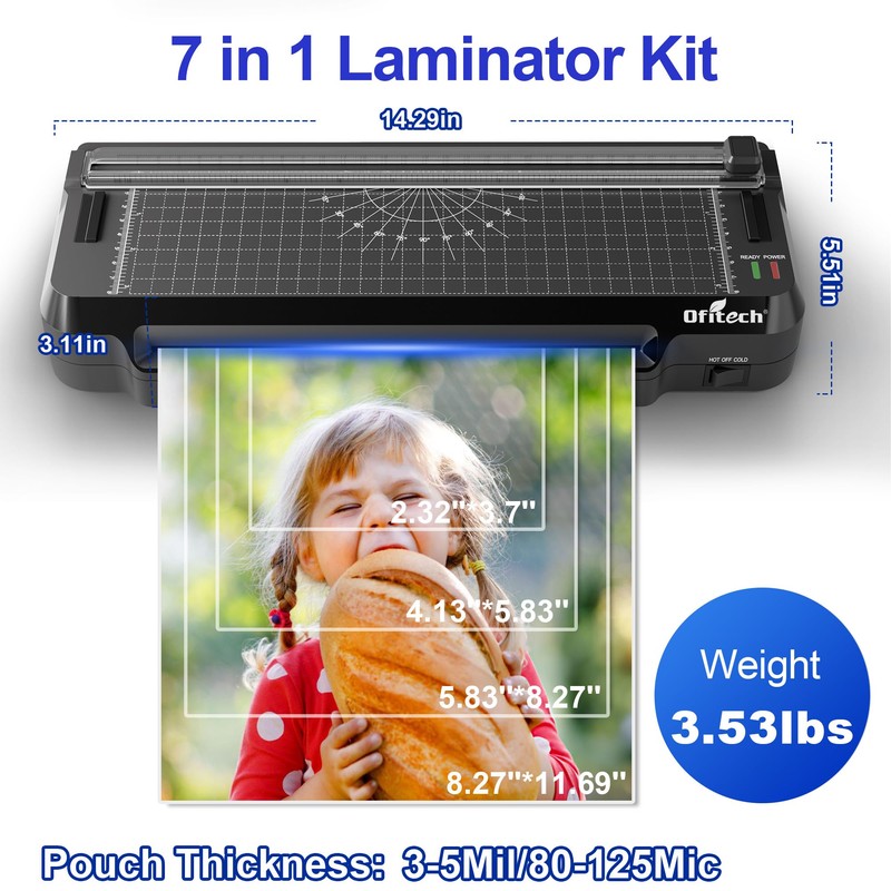 Ofitech 4 in 1 Laminator Machine 9-inch Laminating Machine,2-Min Preheat