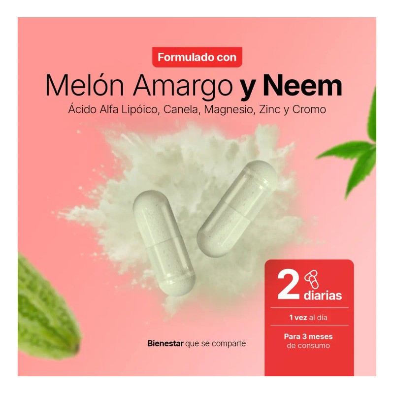 Suplemento Apoyo Equilibrio Glucosa Metabólico 180 Cápsulas Mezcla Herbal Bienestar