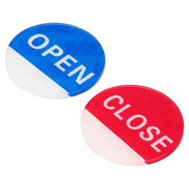 PATIKIL Open/Close Sticker, 5 Pairs/10 Pack Acrylic Self Stick Round Business Door Label Signs for Office Store, Blue/Red
