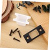 LALAFINA Black Gusset Screw Security Strike Plate Flush Bolt Black