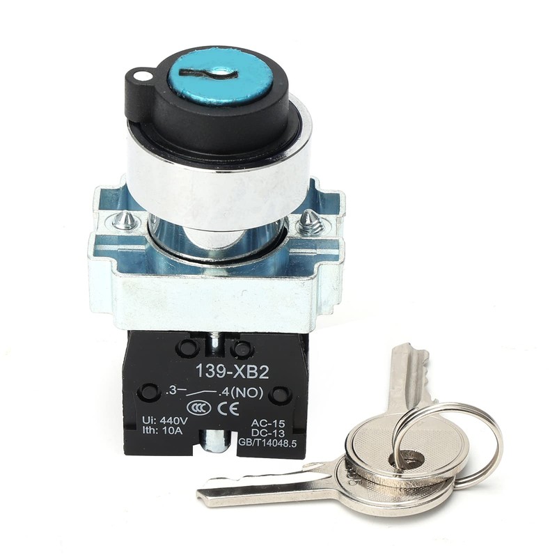 STARELO 22mm Key Switch 3 Position Maintained 2NO Latching Rotary