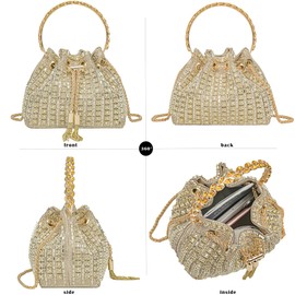 BBTT.ful Sparkly Diamond Evening Bag Clutch Purses for Women Rhinestone Purse Glitter Handbag for Party Prom Cocktail, 2.new-gold