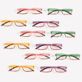 BLUELESS Pattern Design Reading Glasses for Women 12-pack Colorful Readers +1.00