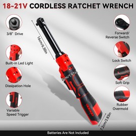 dcvbny 3/8" Extended Cordless Ratchet Wrench for Milw-aukee 18V Batteries, 320 RPM, 80 N.m Electric Power Ratchet Wrench,Built-in LED Light, Extended 6-inch Long Neck