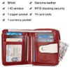 BOSTANTEN Leather Wallets for Women RFID Blocking Zipper Pocket Small