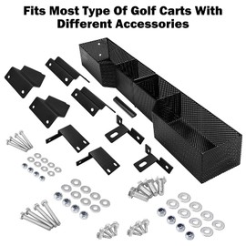 Golf Cart Front Inner Basket Mesh Storage Tray Organizer for EZGO TXT & RXV, Clubcar DS & Precedent | Heavy Steel | Extended Additional Storage for Golf Carts