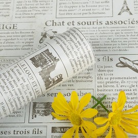 TANONE Newspaper Wallpaper 17.7" X 236" Newspaper Backdrop Vintage - Black and White Contact Paper Peel and Stick Wallpaper Retro for Cabinets Countertops Decorative Gift Wrap Tissue