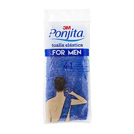 3M, Toalla Elástica para Hombres Ponjita, Limpia y Elimina Impurezas, Exfoliante, Contiene 1 Pieza, Colores Surtidos