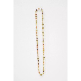 Unbranded Necklace Glass Assorted Light Brown Green Bead Knotted Necklace