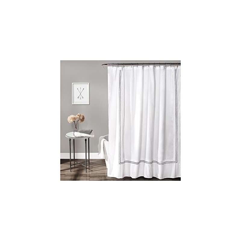 Lush Decor Hotel Collection Shower Curtain Fabric Minimalist Plain Style